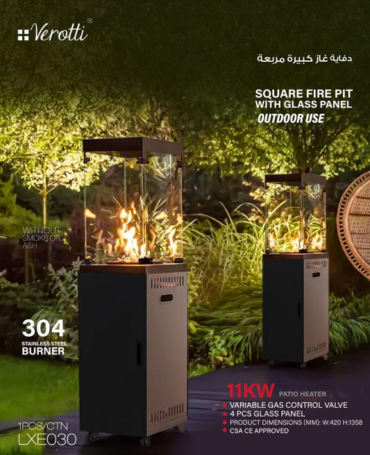 Glass Gas Heater Verotti