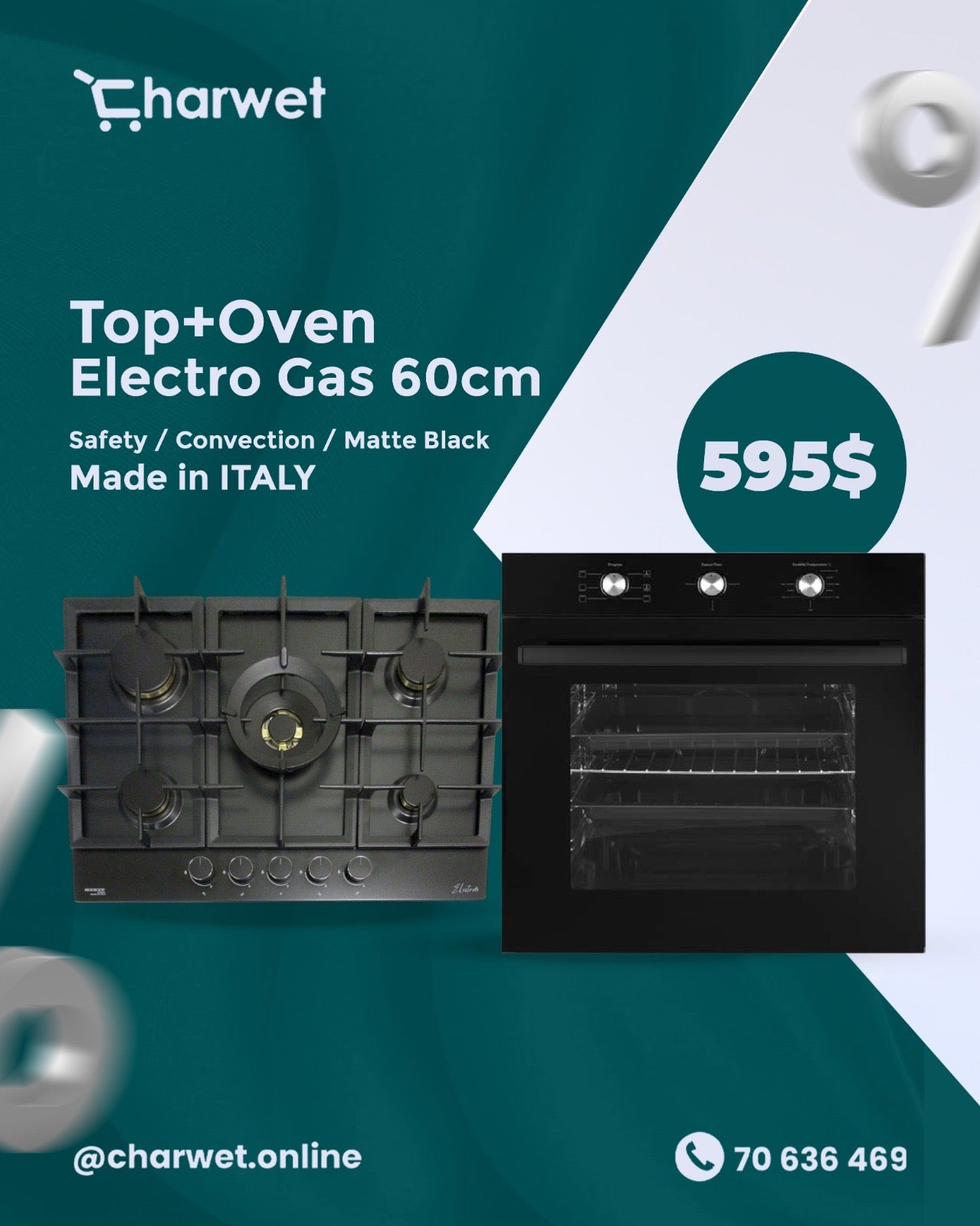 Top+Oven Electro Gas